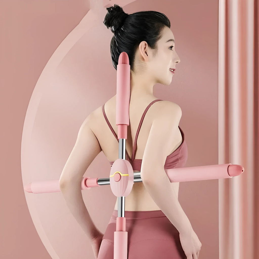 Children's adjustable open back stick for fitness body shaping in pink and blue colours