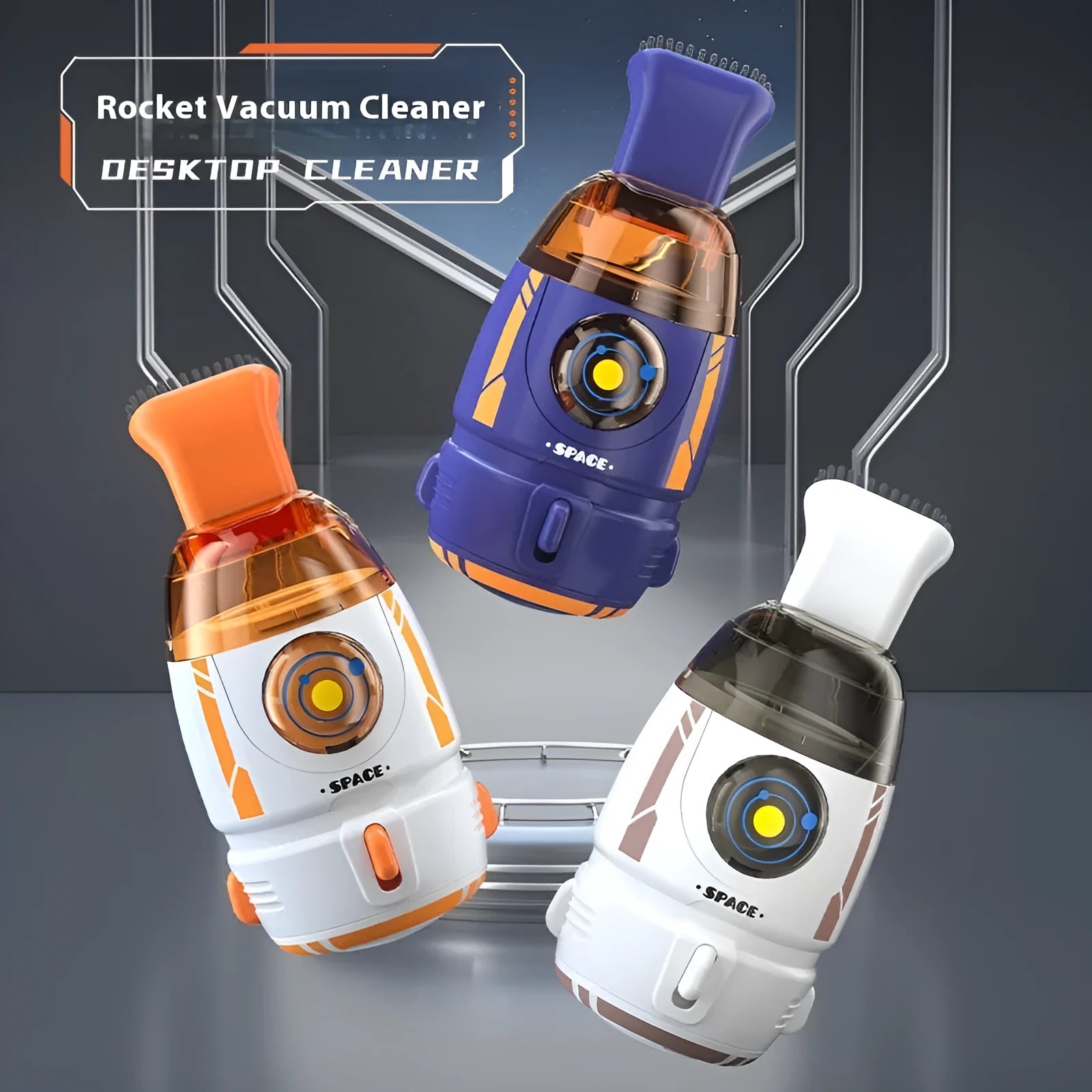 USB handheld desktop vacuum cleaner in blue colour with USB charging cable
