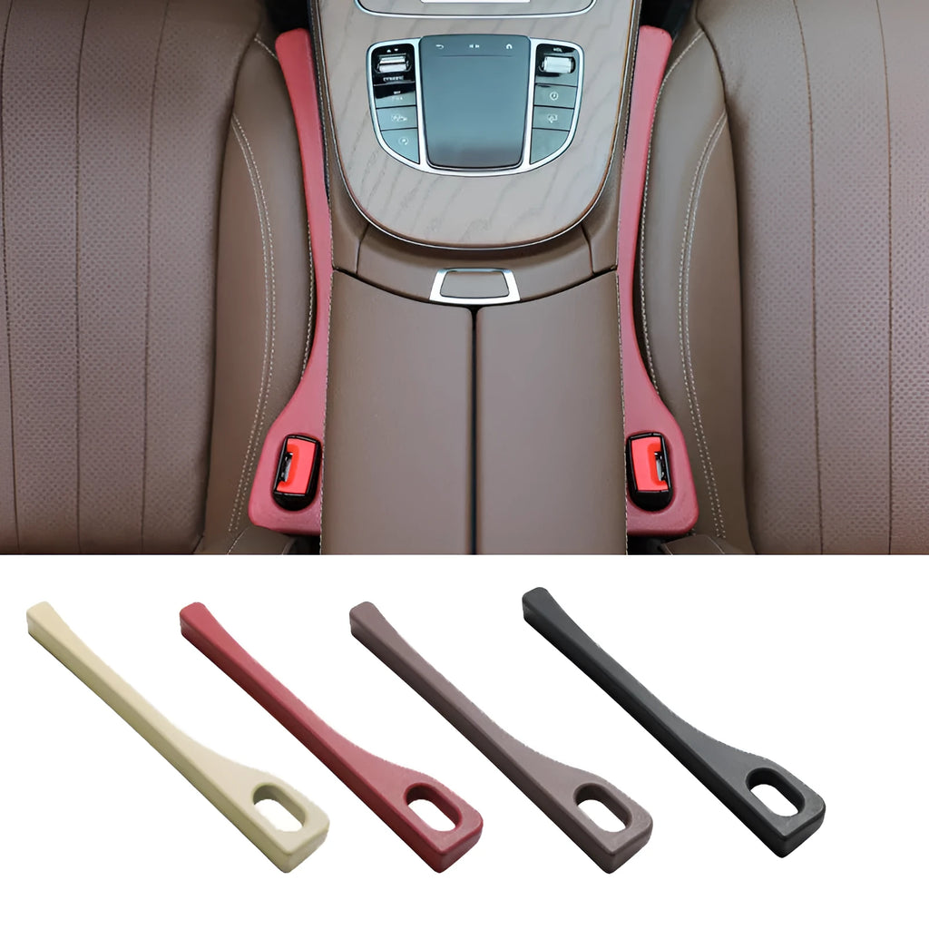 Polyurethane car seat gap filler strips in black, brown, red, and beige colours