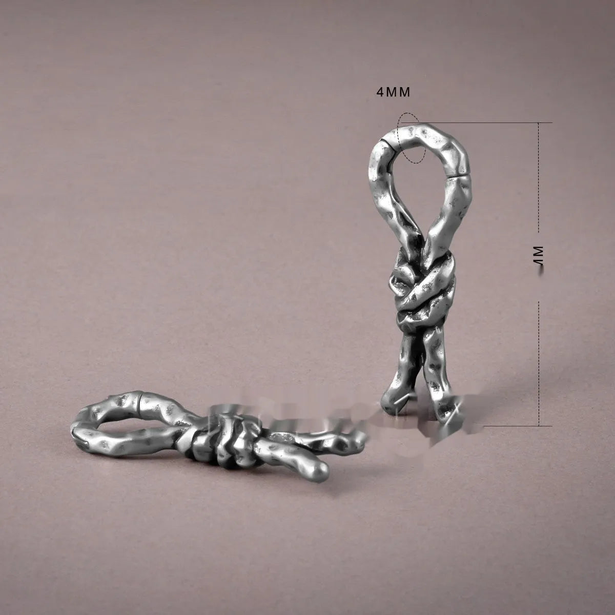 Creative Bends And Hitches 4mm copper auricle earrings with a bent, retro design.