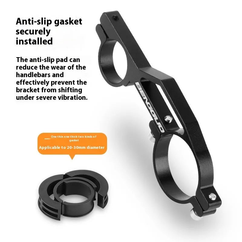 Aluminium alloy bicycle handlebar extension bracket in black, 10cm length, for MTB and road cycling