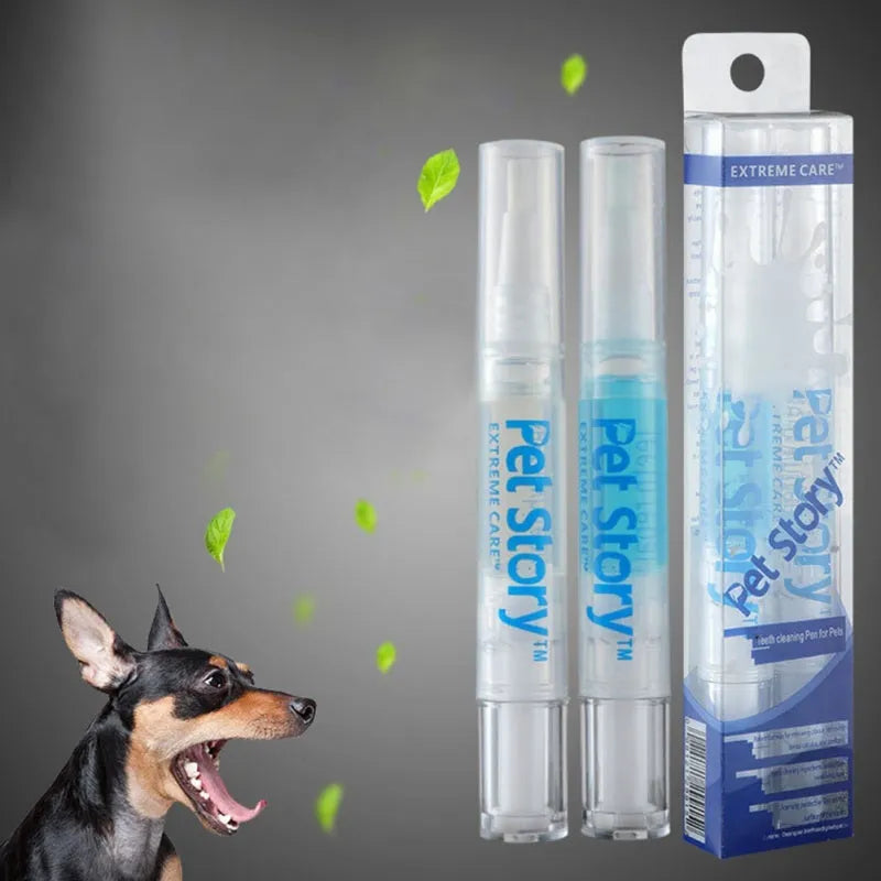 Pet tooth whitening pen kit for dogs and cats with two 5ml pens and soft brush head