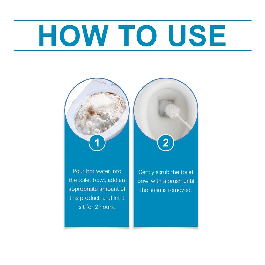 Four sachets of toilet cleaning powder showing 30g portions with 120g total weight