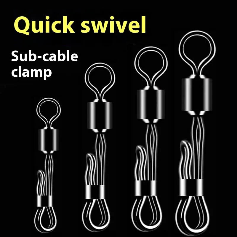 Quick change brass barrel swivel fishing tackle with 8-word ring for fast line changes