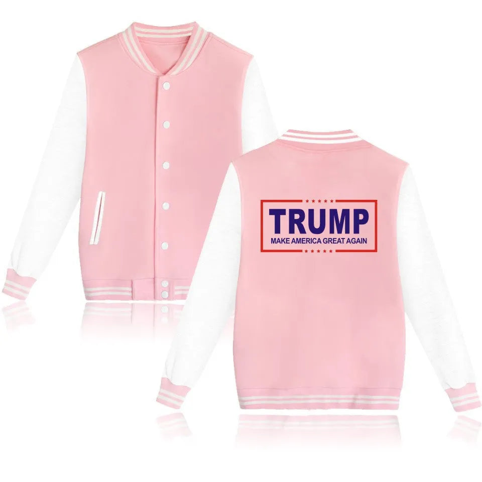 President Trump cotton sweater in Black, front view, available in sizes XS to 4XL