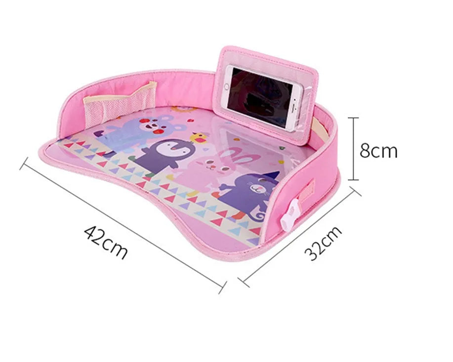 Baby car seat tray table 42x32x8 cm Oxford polyester blue travel activity tray