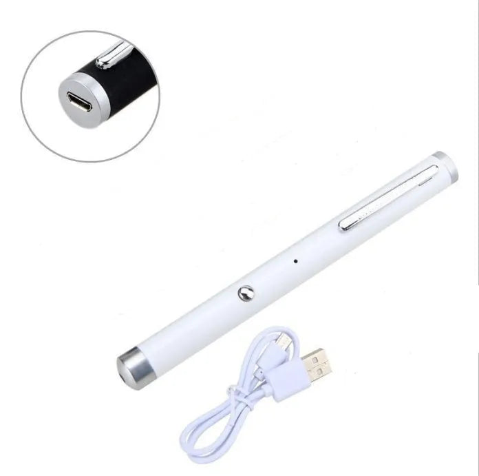 Green laser pointer pen in black, camouflage, and white colour options with 5mw output