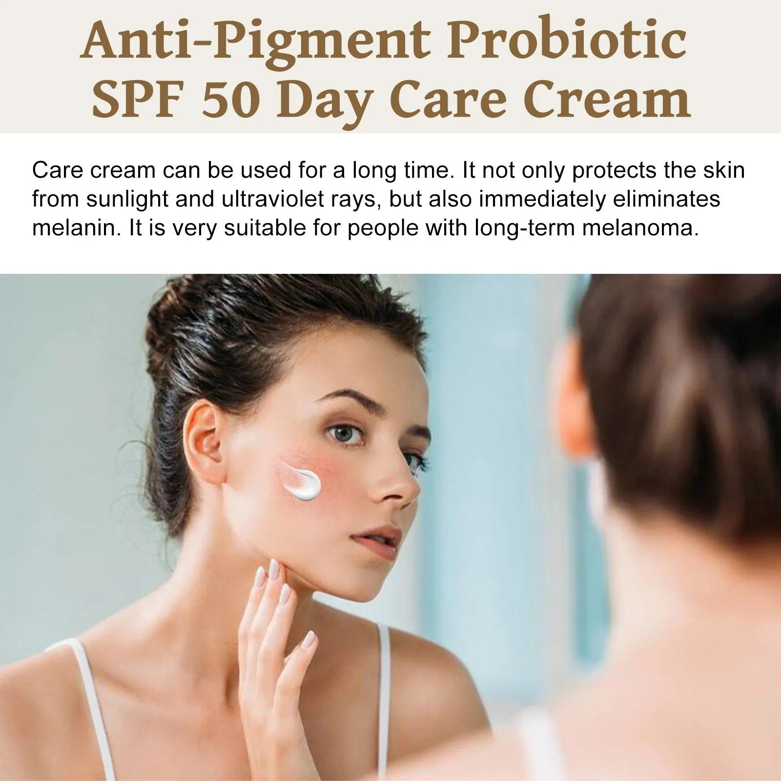 Probiotics brightening protective cream jar with 50g content for skin colour isolation