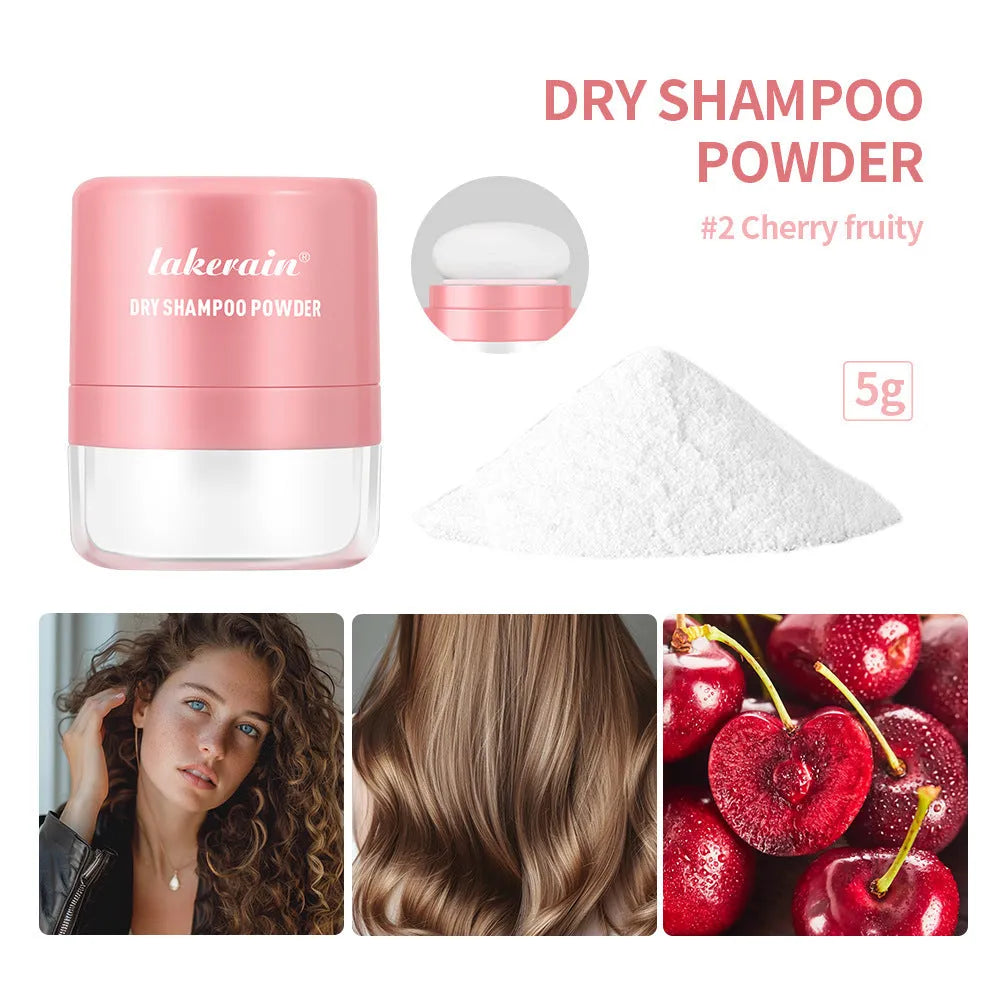 Single sachet of 5g dry hair cleaning powder with sponge headband mirror applicator