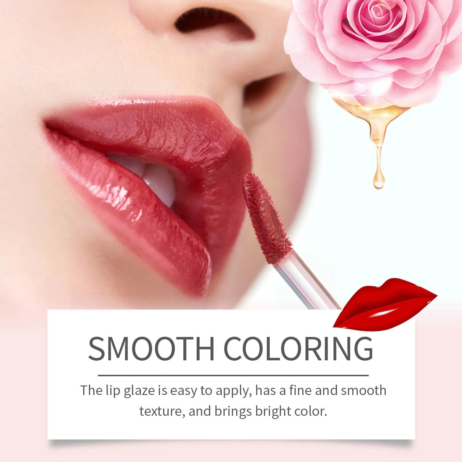 Double-headed lip liner and lip lacquer pen with included lipstick in case.