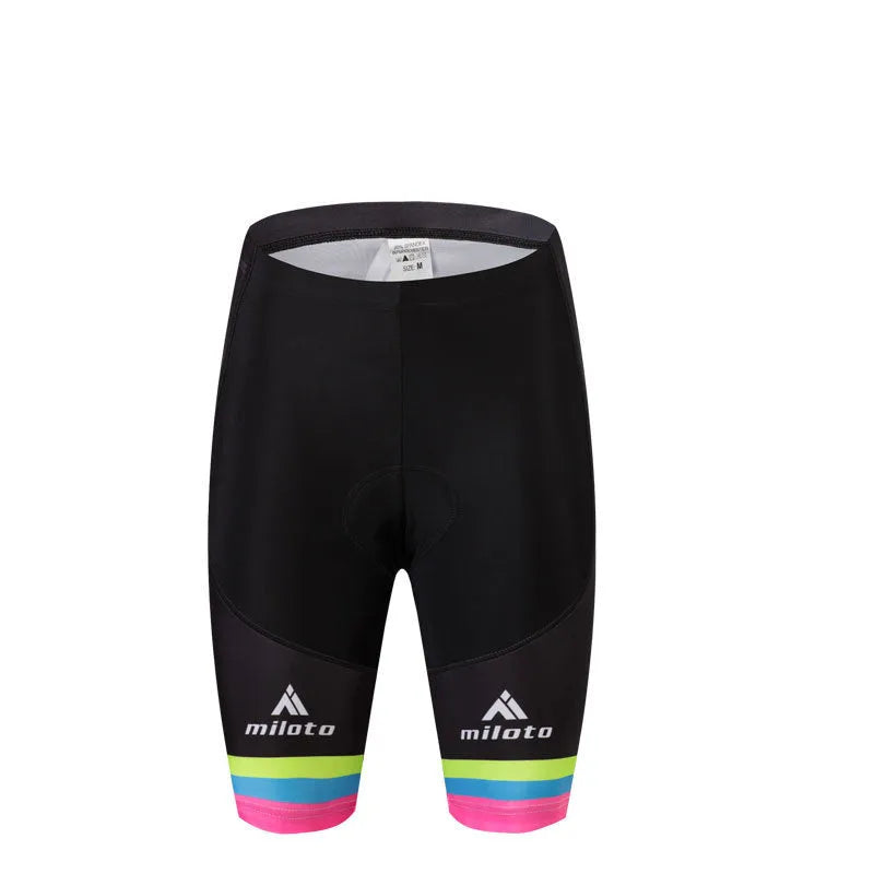 Falina Flamboyant men's summer cycling kit in black including top and shorts with moisture wicking polyester fabric