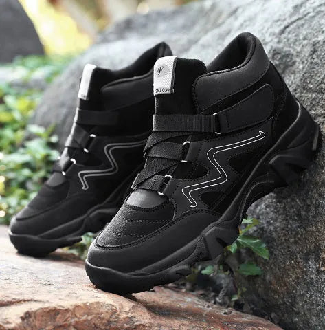 Men's shoes showing colour options including black, blue, brown, and dark grey with size range displayed
