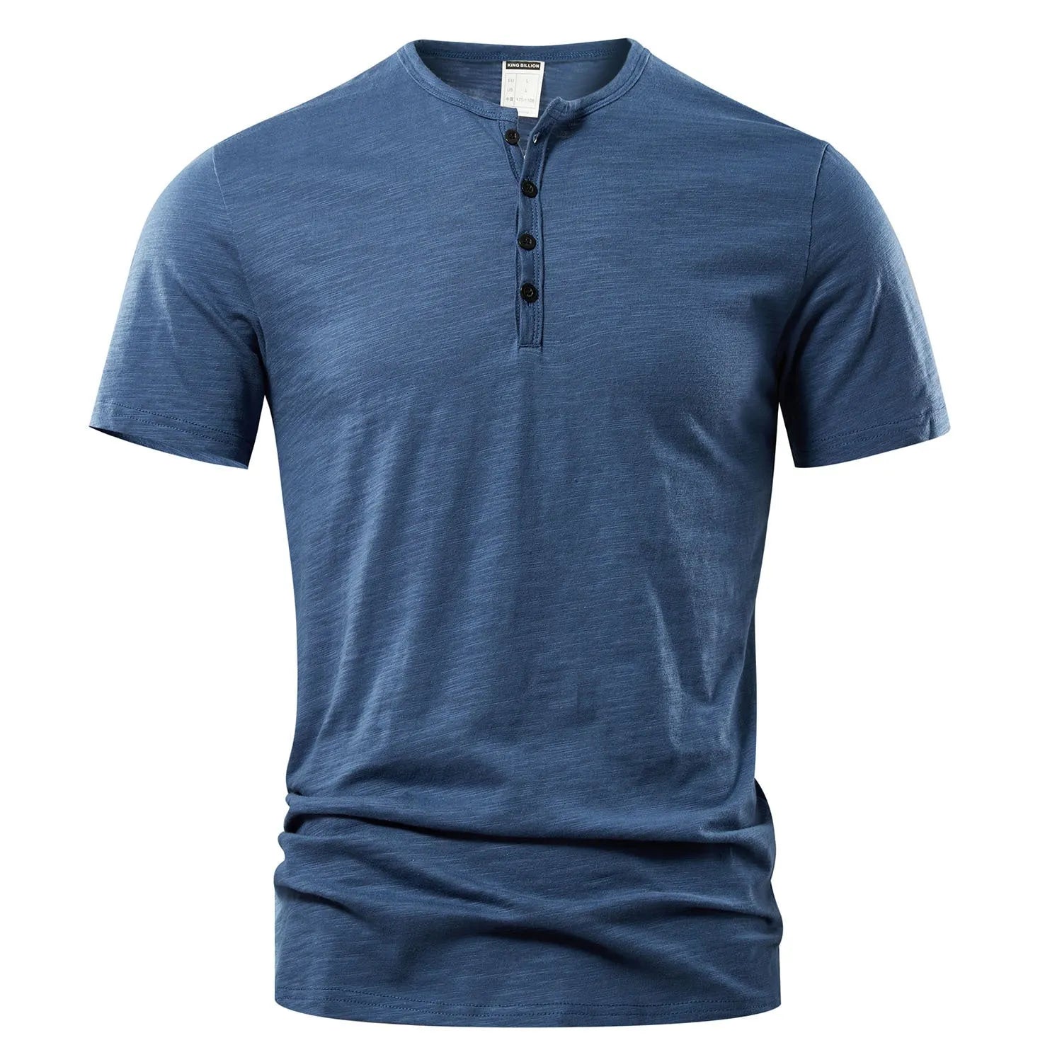 Men's solid colour slub cotton short sleeve t-shirt in British style, shown in multiple colour options.