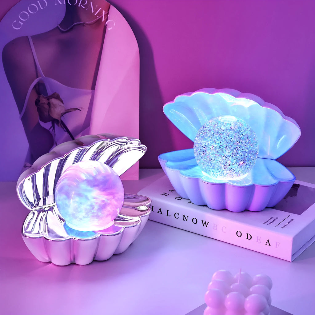 Shell-shaped decorative night lamp with gentle ambient lighting