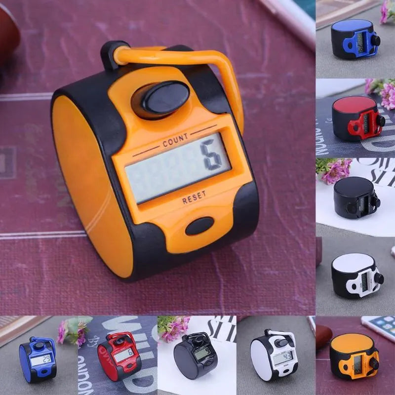Handheld manual digital tally counter with LCD display for counting people flow statistics