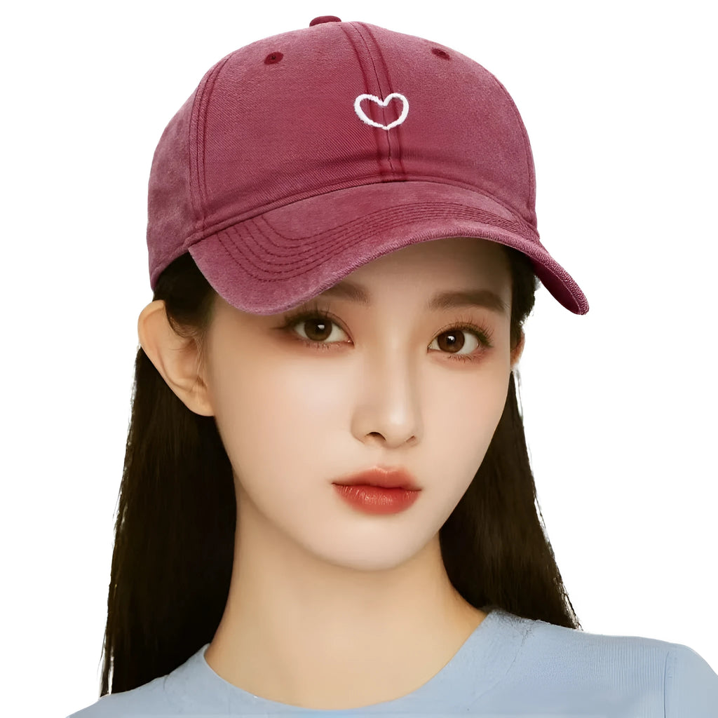 Adjustable cotton baseball cap with embroidery detailing and dome crown in various colour options