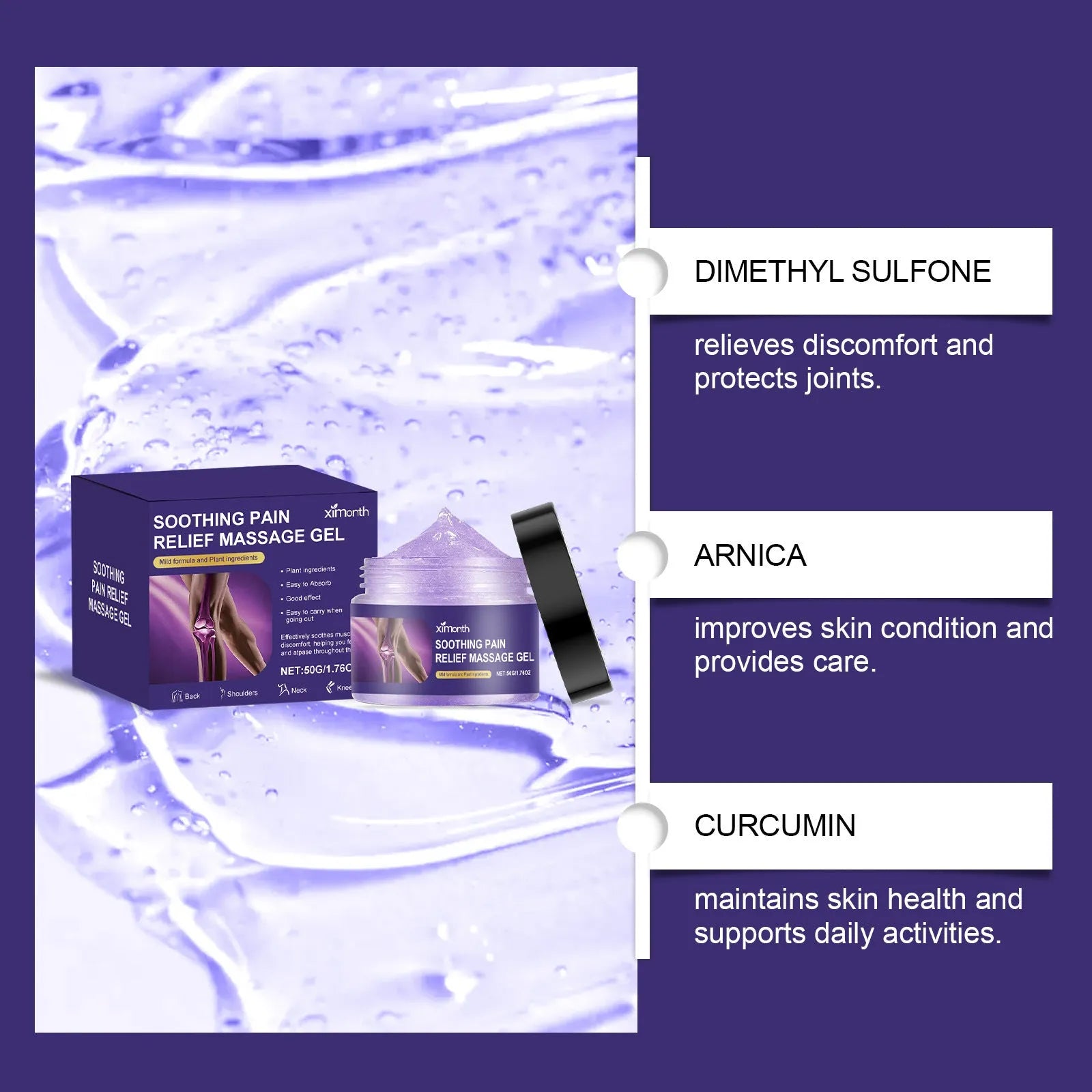 Apply Body joint care gel 50g container for topical muscle and joint support