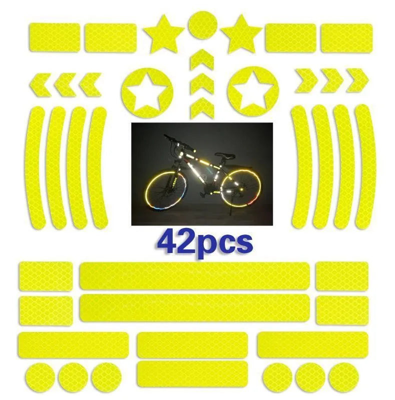 Bicycle reflective safety tape with grid pattern in multiple colour options measuring 11.5 by 21 centimetres