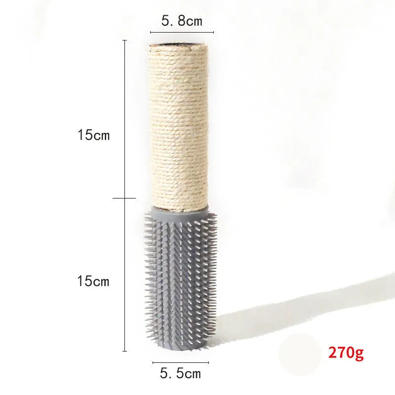 Brown sisal scratching post for cats measuring 30cm length with compact rectangular design