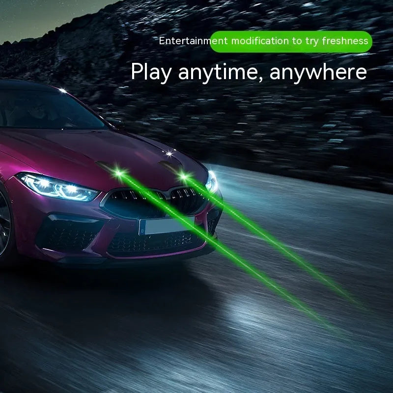 Remote control car anti-collision strobe light with USB cable in black or white ABS housing.