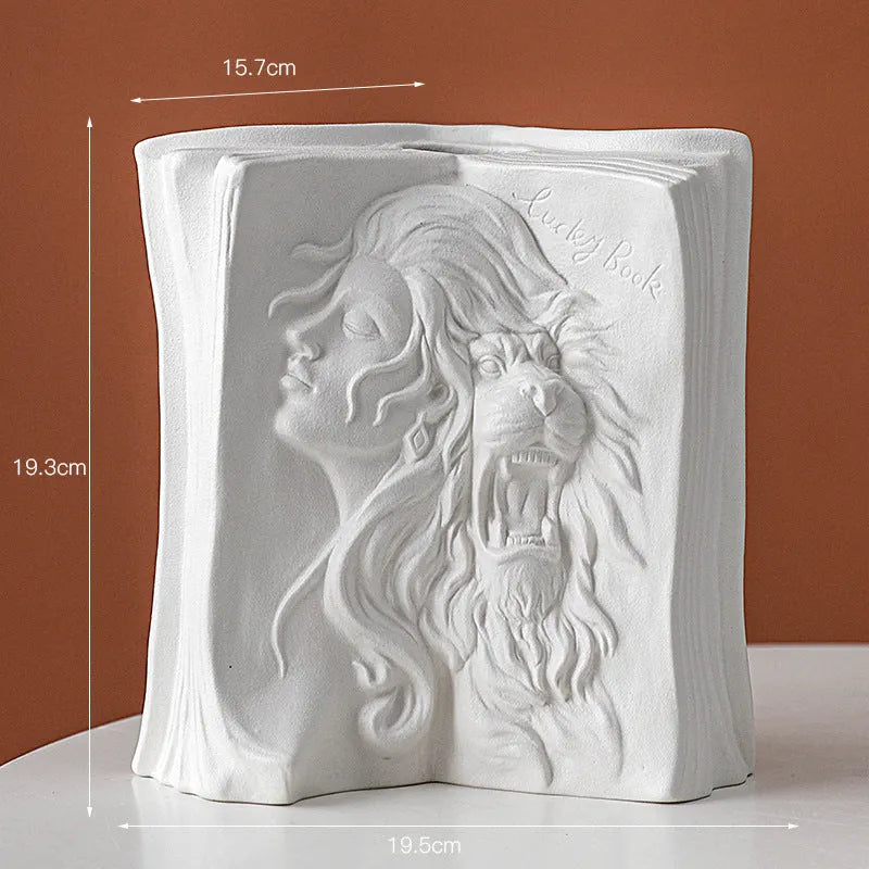 Ceramic book stand with glazed finish in modern simplicity design for desktop organisation