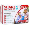 Poop Gift Set Survival Kit with wet wipes, dry wipes, disposable underwear, badge, and instruction card in an aircraft box.