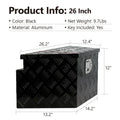 26-inch black aluminium alloy toolbox with T casting construction and lockable latches