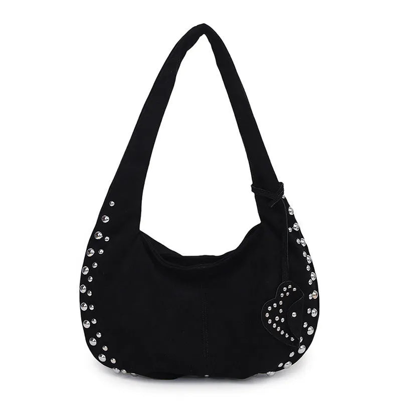 Women's soft plush strapless tote handbag in retro style showing colour options including black, red, brown, green and coffee
