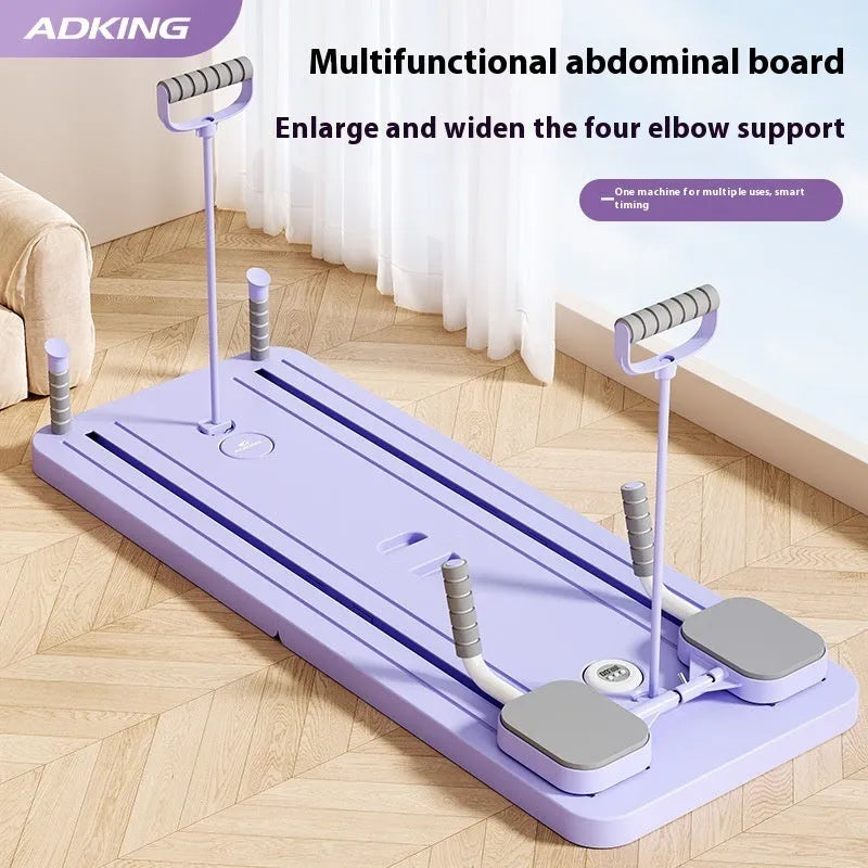 Purple automatic rebound abdominal wheel fitness board for home workouts.