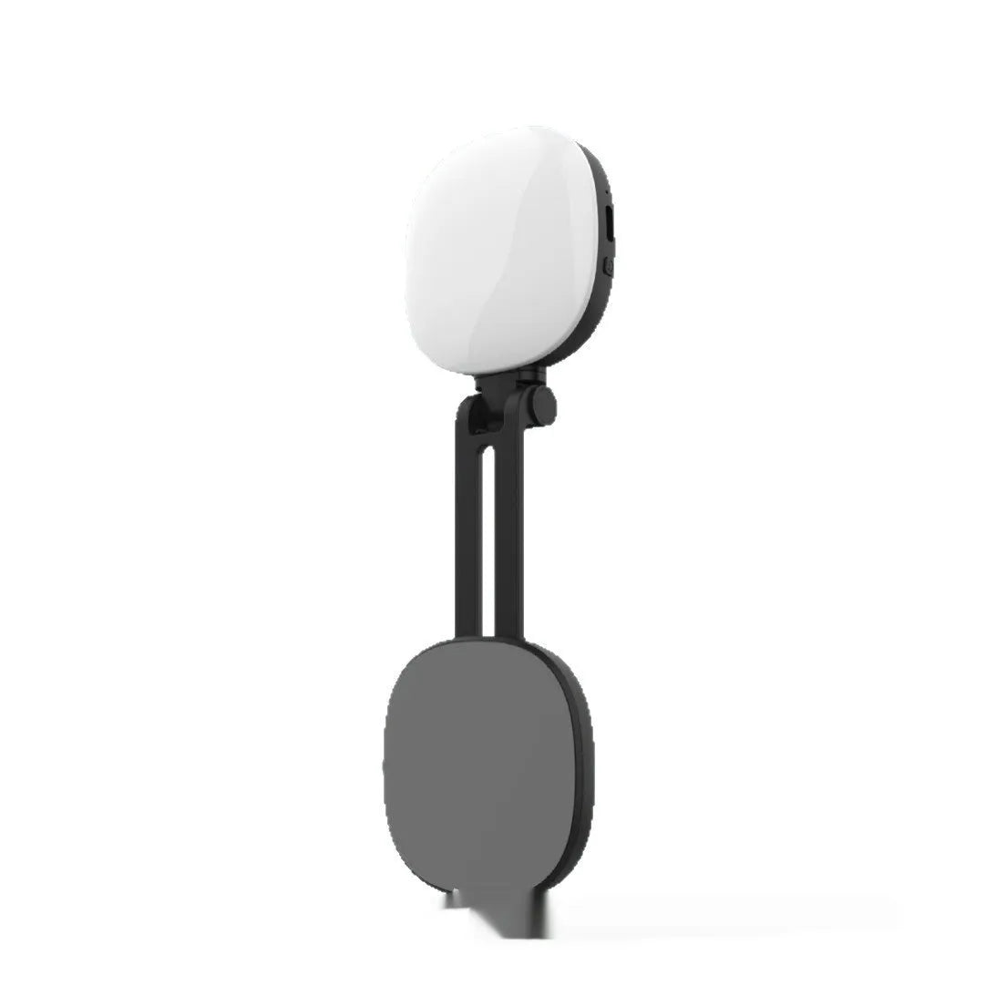 Mini portable mobile phone fill light with magnetic holder showing three colour temperature settings