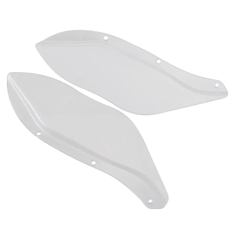 Harley-Davidson motorcycle windshield side wing pair in transparent and black finish