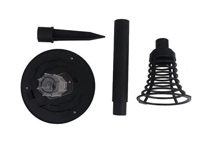 Black solar insect killing mosquito lawn lamp with UV purple light and white LED illumination