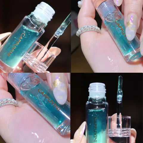 Glass clear lip oil moisturising balm 3g tube with five colour shade options through the clouds dreaming of the stars