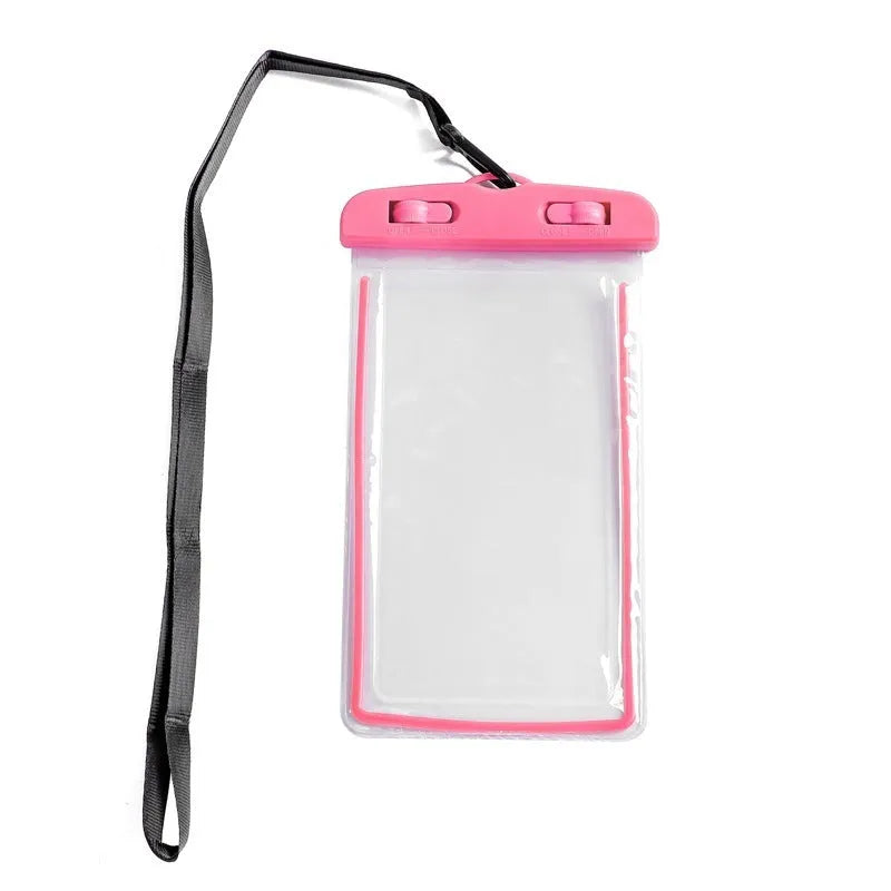 Luminous transparent waterproof phone bag for swimming beach diving outdoor leisure