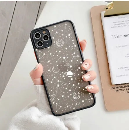 Black and white iPhone case with skin sensation texture compatible with multiple iPhone models