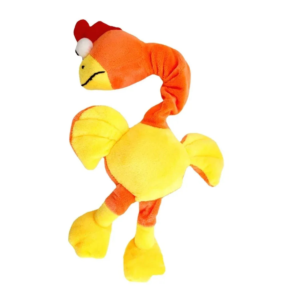 Screaming chicken sound dog chew toy in bite-resistant rubber, available in three colours.