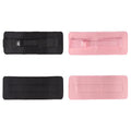 Black and pink hip bridge training belt for dumbbell and barbell exercises with lumbar support