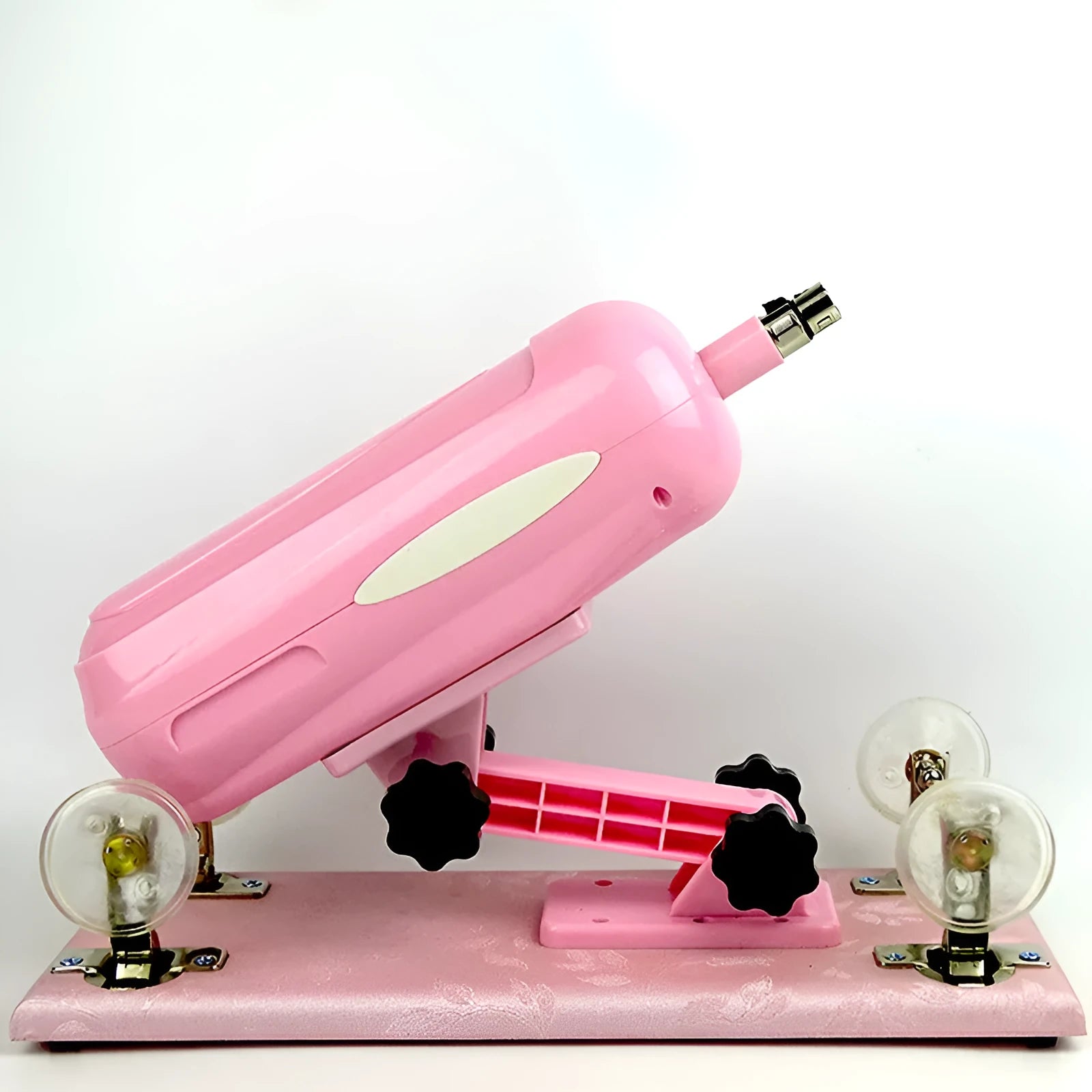 Purple Bobb automatic telescopic thrusting sex tool made from PVC on a plain background.