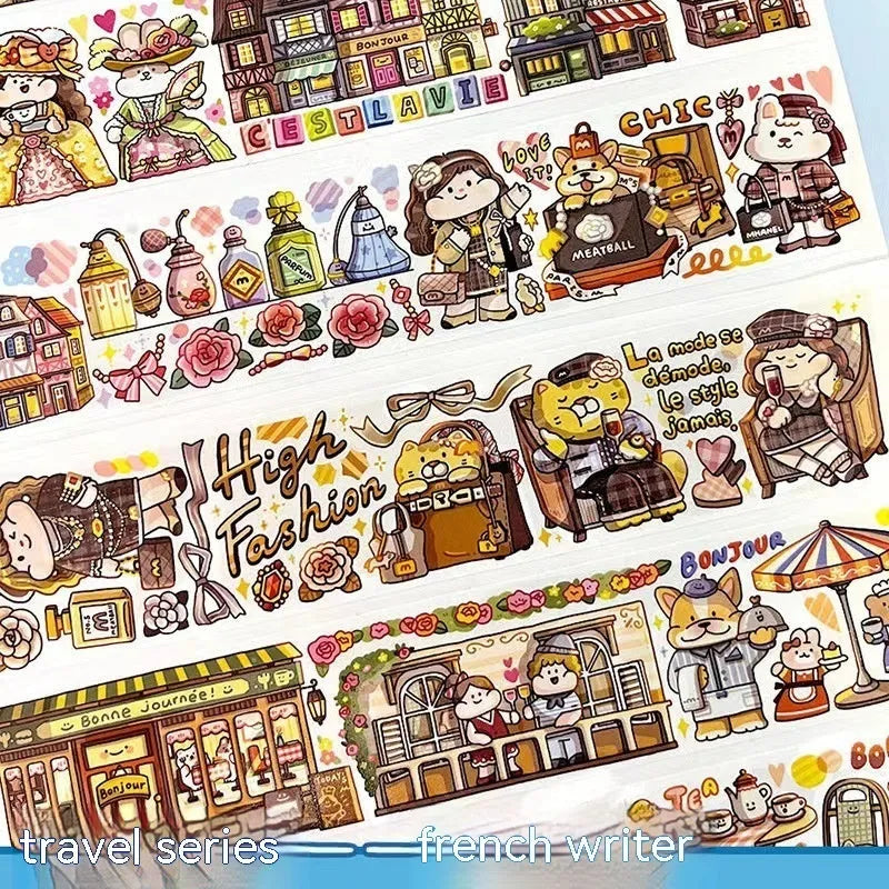 Cartoon character stickers for haemorrhoid tape packaging decoration on Japanese paper