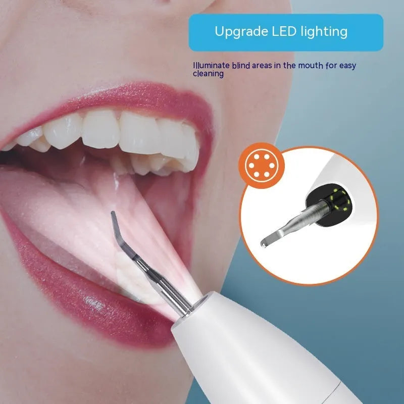 Visual ultrasonic dental cleaner with 30KHz frequency tracking and 300000-pixel camera in black