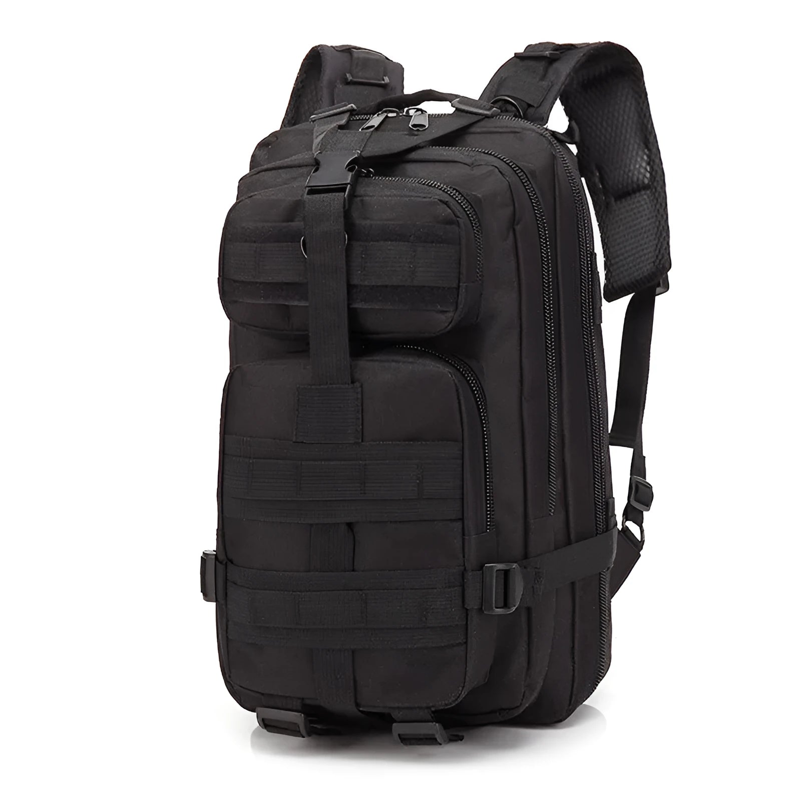 Large khaki Oxford cloth hiking backpack with air pillow belt system, shown for mountaineering use.