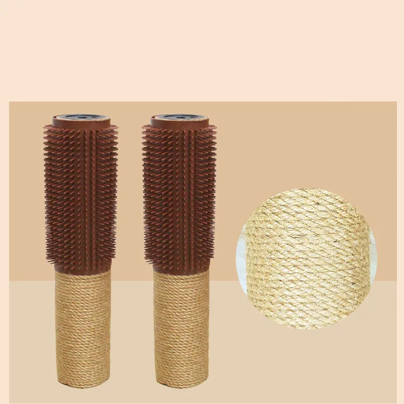 Brown sisal scratching post for cats measuring 30cm length with compact rectangular design