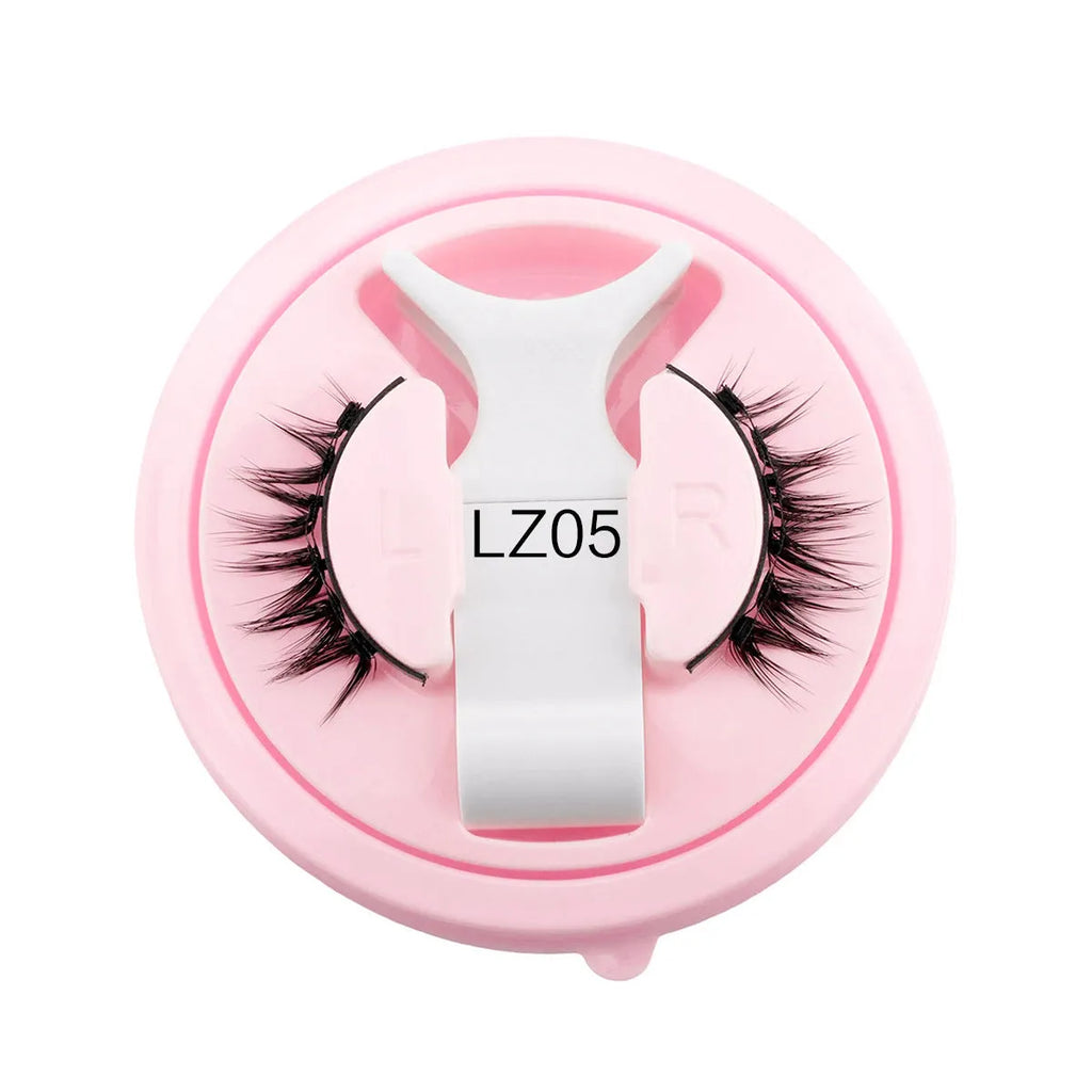 Set of five reusable waterproof false eyelashes in natural thick styles LZ03 LZ04 LZ05 LZ08 LZ14.