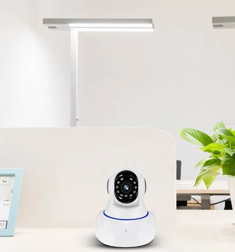 White wireless dome security camera with 3.6mm lens for indoor and outdoor HD surveillance
