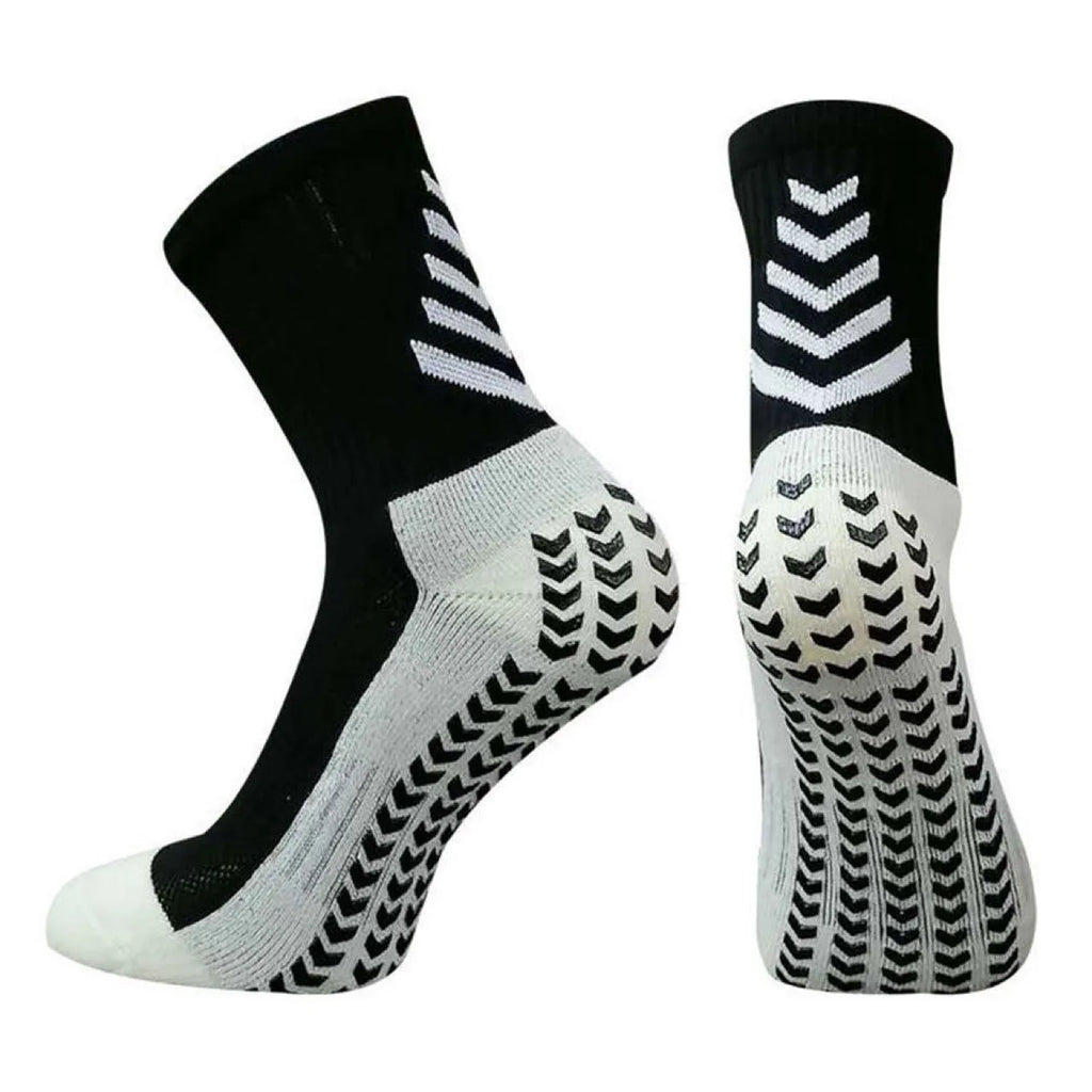 Men's mid-calf athletic socks with silicone grip pattern in multiple colour options