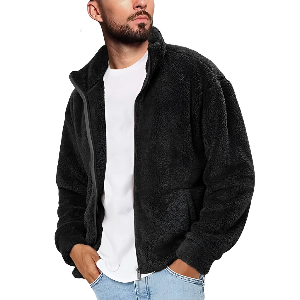 Men's casual solid colour hooded jacket in polyester, available in grey, green, brown, dark blue, black. Sizes M-2XL for youth.