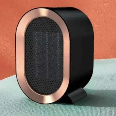 Desktop electric ceramic heater with mechanical controls and fan vent