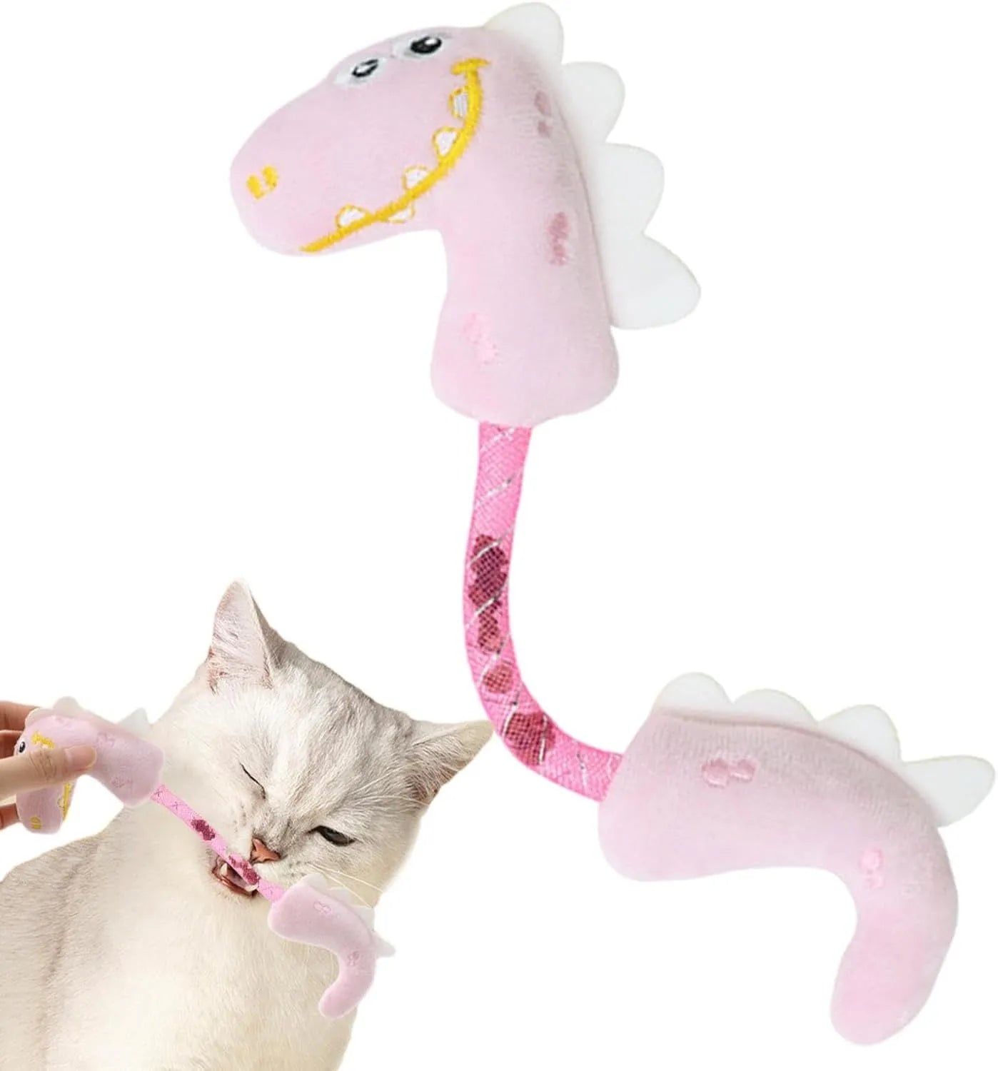 Four cat toys including rope, spring, kicker and plush types for indoor feline entertainment