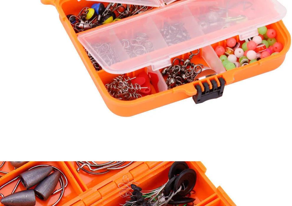 Weihe 257-piece fishing lure accessories suit in ABS storage box for Texas, sea and rock fishing