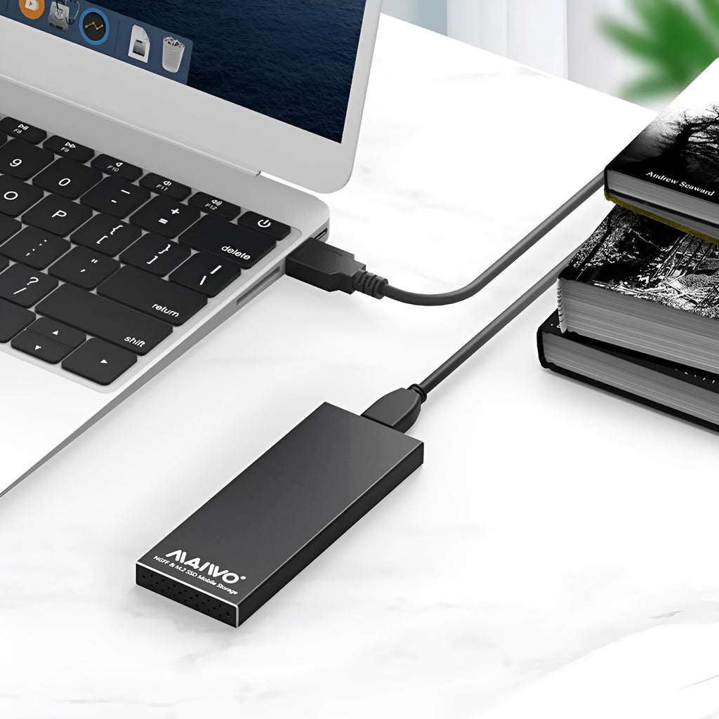 M.2 NGFF SSD enclosure USB 3.0 all aluminium alloy hard disk box in black, 110x40x9.2mm